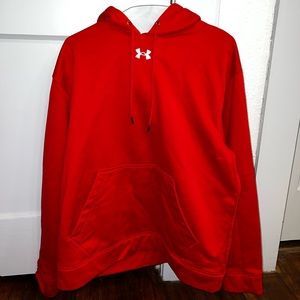 Men’s Red Under Armour Loose Fit Hoodie | Size L